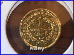 1851 Liberty Head 900 Solid Gold $1 Dollar Coin