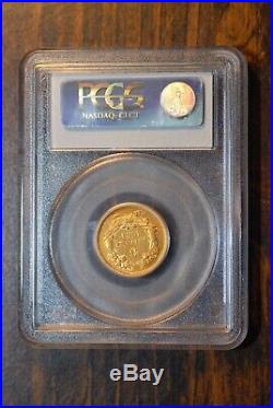 1854 Three Dollar Gold Coin, PCGS AU50
