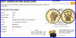 1855 $50 Kellogg, Comm Restrike S. S. Central America Coin PCGS Gold Shield PR 69