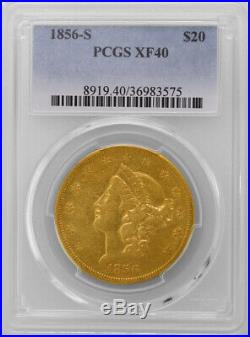 1856-S PCGS XF 40 Gold $20 Double Eagle Extra Fine Twenty Dollar Graded Coin