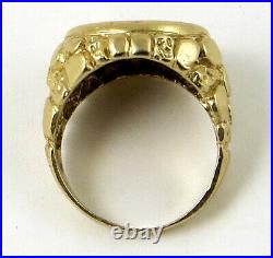 1862 $1 Gold Indian Princess Coin 14k Solid Gold Nugget Ring Size 10 12.53 Grams