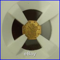 1866 Octagonal Liberty California Gold Quarter 25c Coin BG-708 NGC MS-64