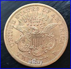 1867 S Liberty Head Twenty Dollar Gold Coin C-266