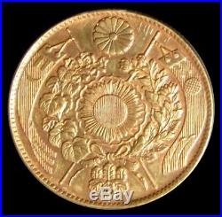 1870 Gold Japan 5 Yen Year 3 Dragon Coin Xf Au Condition