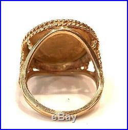 1874- $1.00 Indian Head Princess Gold Coin In Solid 10k Yellow Gold Ring