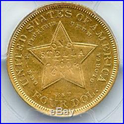 1879 Flowing Hair $4 Stella Gold Coin PCGS PR Genuine UNC Details Rare JV593