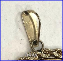 1880- U. S. $10 Gold Coin In Solid 14k Yellow Gold Rope Bezel/pendant