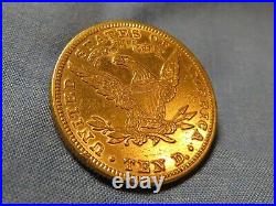 1882 Gold Ten Dollar Eagle Coin $10 sharp images, very light wear, rare, solid