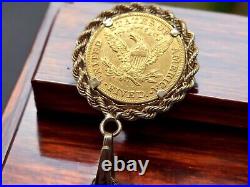 1882 Liberty Head Gold Necklace. 48 oz. 999 Solid Necklace 16in. SAVE 1300 #1917