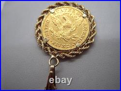 1882 Liberty Head Gold Necklace. 48 oz. 999 Solid Necklace 16in. SAVE 1300 #1917