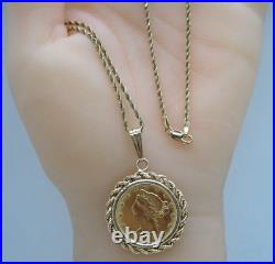 1882 Liberty Head Gold Necklace. 48 oz. 999 Solid Necklace 16in. SAVE 1300 #1917