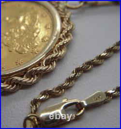 1882 Liberty Head Gold Necklace. 48 oz. 999 Solid Necklace 16in. SAVE 1300 #1917