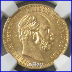1888 A Gold German State Prussia 20 Mark Wilhelm I Coin Ngc Mint State 62
