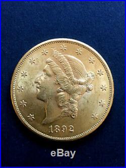 1892 S $20 GOLD DOUBLE EAGLE LIBERTY 900 COIN Fabulous lustrious coin