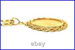 1897 20 Franc Coin Necklace 14K Solid Gold Lucky Angel Coin Necklace Gold Coin