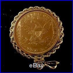 1897 Solid Yellow Gold Coin Ten Dollars Liberty Type In The Bazel