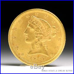 1899 Coronet Liberty Head Gold $5 Half Eagle Coin Excellent Condition