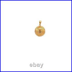 18K Gold Pendant Charm Money Lucky Coin Ball Fine Jewelry 1.10 grams