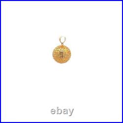 18K Gold Pendant Charm Money Lucky Coin Ball Fine Jewelry 1.10 grams