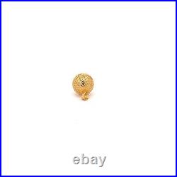 18K Gold Pendant Charm Money Lucky Coin Ball Fine Jewelry 1.10 grams