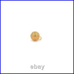 18K Gold Pendant Charm Money Lucky Coin Ball Fine Jewelry 1.10 grams