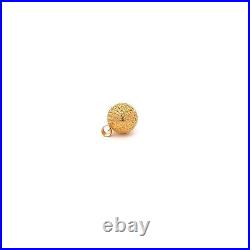 18K Gold Pendant Charm Money Lucky Coin Ball Fine Jewelry 1.10 grams