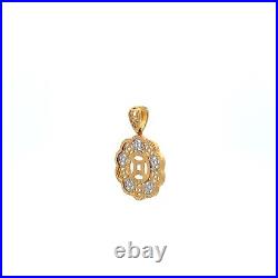 18K Gold Pendant Good Fortune Coin Two Tone Fine Jewelry 2.14 grams 18K Gold Pendant Good Fortune Coin Two Tone Fine Jewelry 2.14 grams