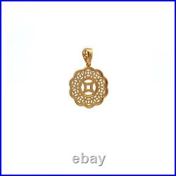 18K Gold Pendant Good Fortune Coin Two Tone Fine Jewelry 2.14 grams 18K Gold Pendant Good Fortune Coin Two Tone Fine Jewelry 2.14 grams