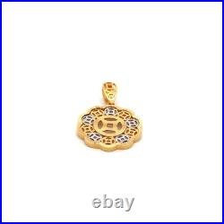 18K Gold Pendant Good Fortune Coin Two Tone Fine Jewelry 2.14 grams 18K Gold Pendant Good Fortune Coin Two Tone Fine Jewelry 2.14 grams