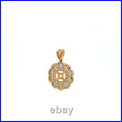 18K Gold Pendant Good Fortune Coin Two Tone Fine Jewelry 2.14 grams 18K Gold Pendant Good Fortune Coin Two Tone Fine Jewelry 2.14 grams