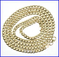18K SOLID GOLD Curb link Cuban Link Chain 25.25 inch 33.2 grams 3.8 mm wide