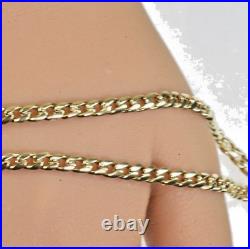 18K SOLID GOLD Curb link Cuban Link Chain 25.25 inch 33.2 grams 4 mm wide