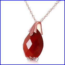 18K. SOLID GOLD NECKLACE WITH NATURAL DYED RUBY (Rose Gold)