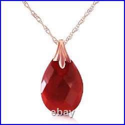 18K. SOLID GOLD NECKLACE WITH NATURAL DYED RUBY (Rose Gold)