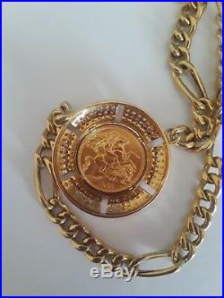 18K Solid Gold Vintage 1959 Coin withDiamonds Necklace 46 grams