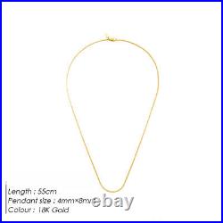 18K gold square chain personalized fashion necklace versatile 22in