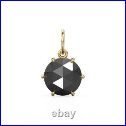 18k Gold Black Spinel Coin Pendant Rose-Cut Gemstone September Birthstone Charm 18k Gold Black Spinel Coin Pendant Rose-Cut Gemstone September Birthstone Charm
