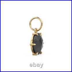 18k Gold Black Spinel Coin Pendant Rose-Cut Gemstone September Birthstone Charm 18k Gold Black Spinel Coin Pendant Rose-Cut Gemstone September Birthstone Charm