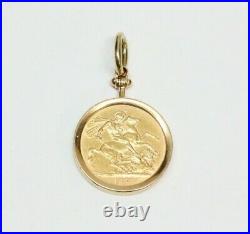18k Solid Gold BRITISH SOVEREIGN Coin Pendant Dated 1878 Fine Quality