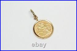 18k Solid Gold BRITISH SOVEREIGN Coin Pendant Dated 1878 Fine Quality