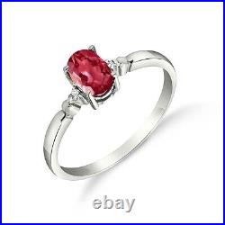 18k. Solid Gold Ring With Natural Diamonds & Ruby