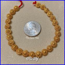 18k Solid Yellow Gold 8mm Fancy Granulation Coin Spacer Finding Bead (1) or (5) 18k Solid Yellow Gold 8mm Fancy Granulation Coin Spacer Finding Bead (1) or (5)