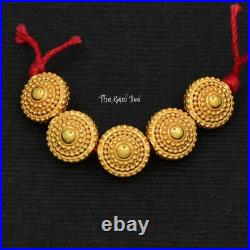18k Solid Yellow Gold 8mm Fancy Granulation Coin Spacer Finding Bead (1) or (5) 18k Solid Yellow Gold 8mm Fancy Granulation Coin Spacer Finding Bead (1) or (5)