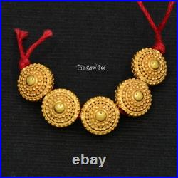 18k Solid Yellow Gold 8mm Fancy Granulation Coin Spacer Finding Bead (1) or (5) 18k Solid Yellow Gold 8mm Fancy Granulation Coin Spacer Finding Bead (1) or (5)