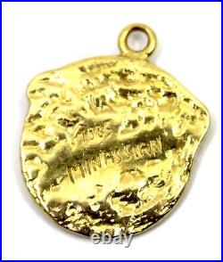 18k Solid Yellow Gold Minassian Indian Head Medallion Pendant Cr. 1985