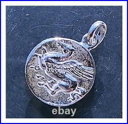 18k solid gold Greece pegasus coin pendant by estherleejewel