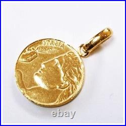 18k solid gold Italy Godness coin pendant by estherleejewel 21mm