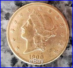 1900 U. S. Gold Liberty Head Double Eagle $20 Coin