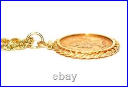 1901 Coronet Head Gold 5 Eagle Coin Necklace 14K Solid Gold Liberty Necklace