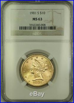 1901-S $10 Ten Dollar Liberty Head Gold Eagle NGC MS-63 (Better Coin)